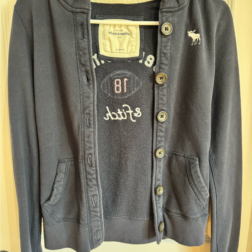 Abercrombie Navy Button-Up Cardigan